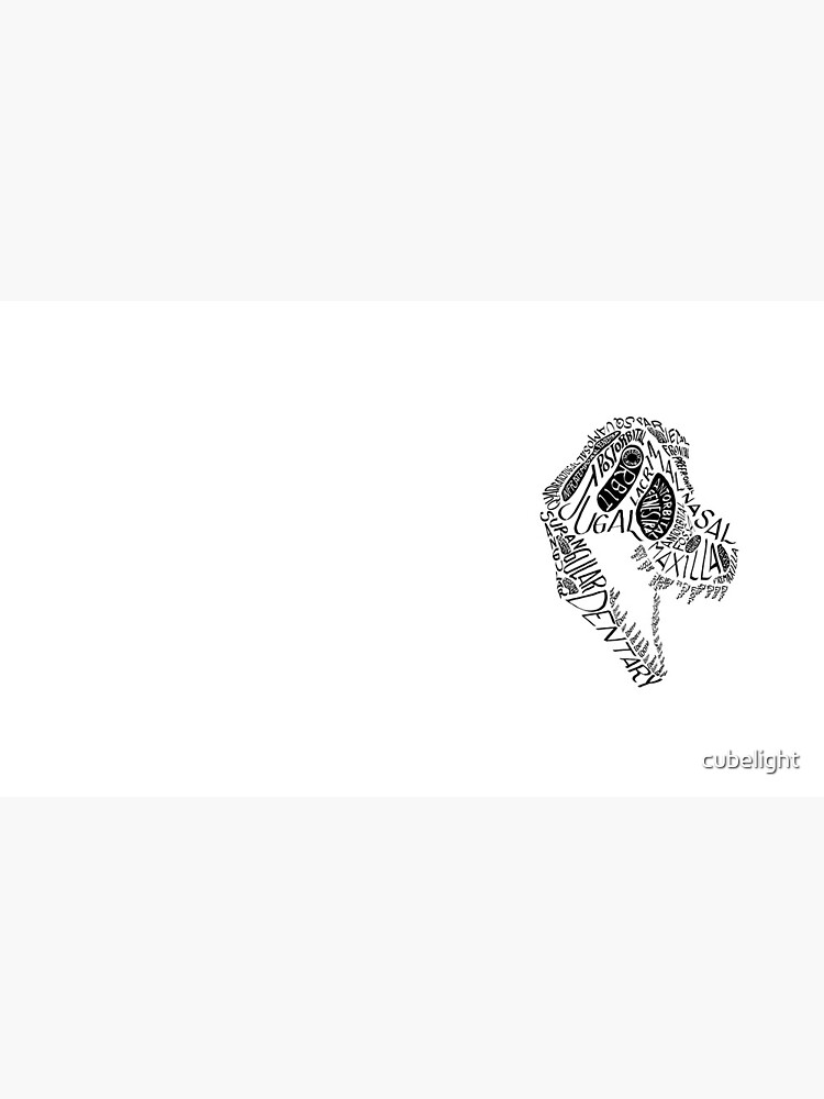 Black Calligram Tyrannosaur Skull by cubelight