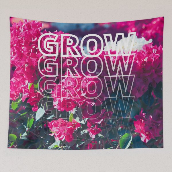 Item preview, GROW (above) - Bright Pink Floral Background designed and sold by AliceSLee.