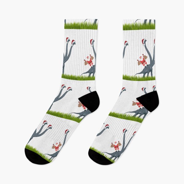 Item preview, Dinosaur Christmas with Santa Claus 9 | 3-necked dinosaur | Merry Xmas designed and sold by CosmicStory.