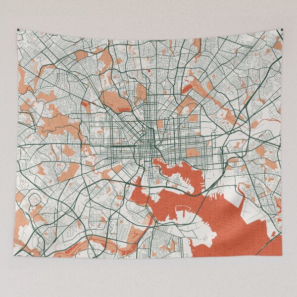 Item preview, Baltimore City Map of Maryland, USA - Bohemian designed and sold by deMAP.
