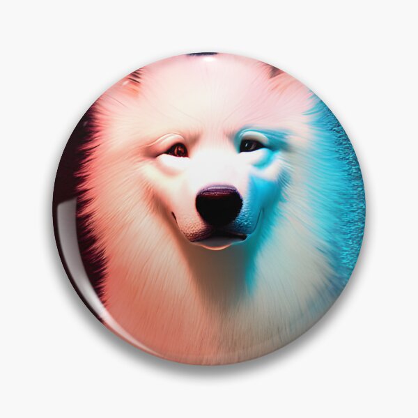 Item preview, White Samoyed dog portrait - neon light #27 designed and sold by supeart.