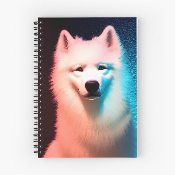 Item preview, White Samoyed dog portrait - neon light #27 designed and sold by supeart.