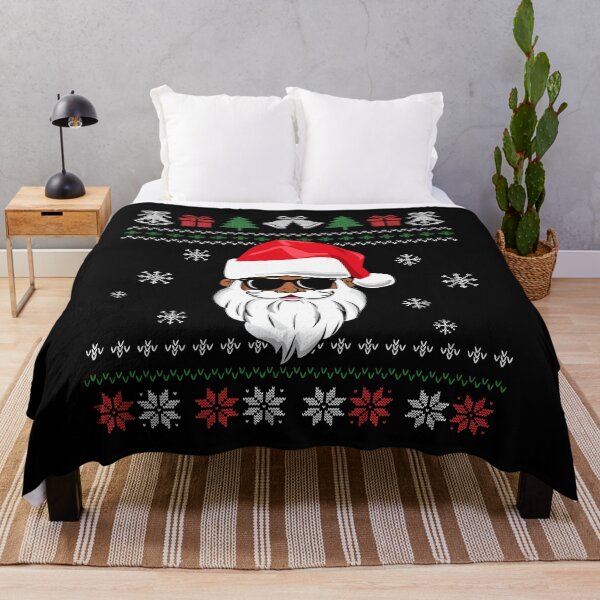 Item preview, Ugly Christmas Sweater Black Santa Melanin Xmas Party designed and sold by QueenOfPrint.
