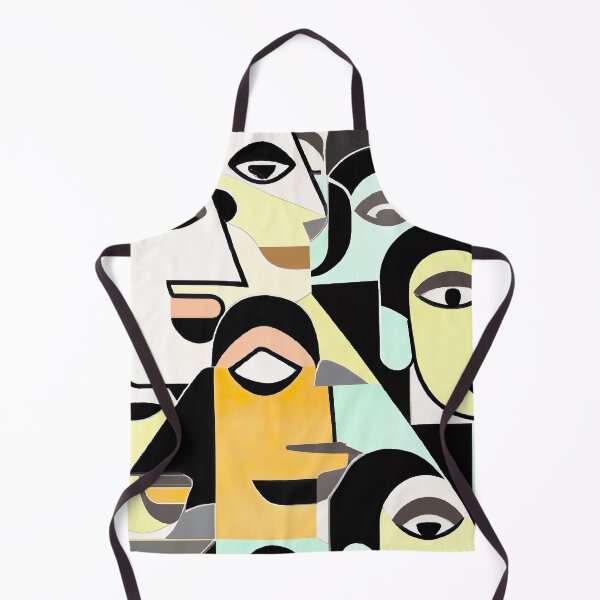Item preview, Group of Faces on the Diagonal - Abstract Art - Blue, Black, Pink, and Orange designed and sold by Inomaly Art.
