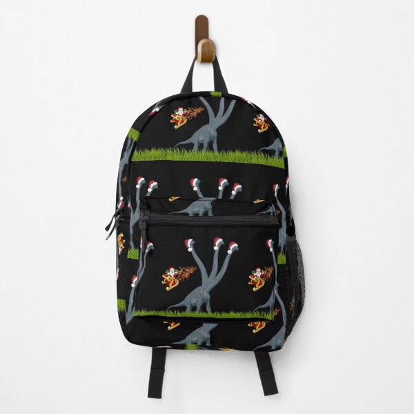Item preview, Dinosaur Christmas with Santa Claus 10 (in black) | 3-necked dinosaur | Merry Xmas designed and sold by CosmicStory.