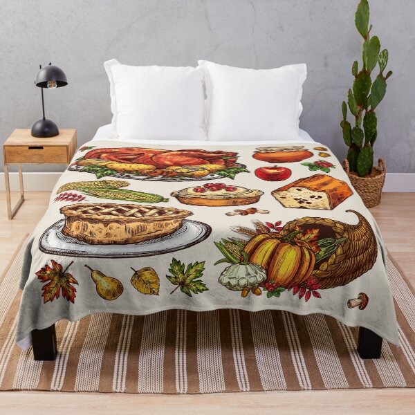 Item preview, Assorted Thanksgiving Food - Roast Turkey, Pie, Stollen, Cornucopia and More designed and sold by Alicia Chee.