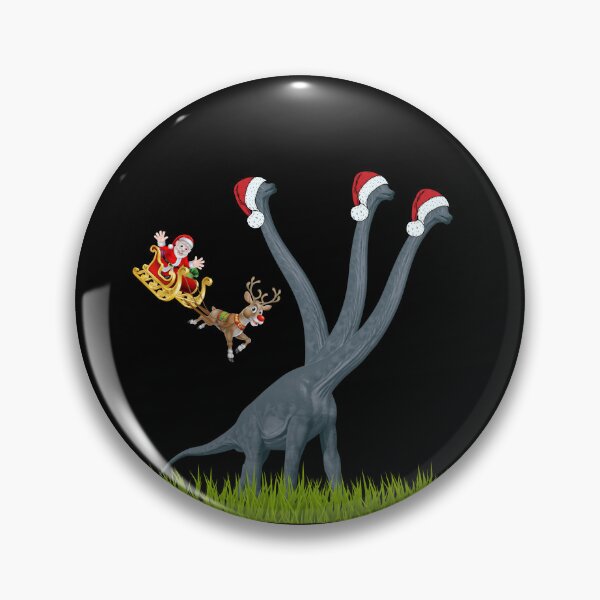 Item preview, Dinosaur Christmas with Santa Claus 11 (in black) | 3-necked dinosaur | Merry Xmas designed and sold by CosmicStory.
