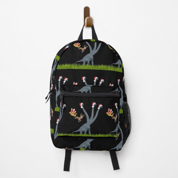 Item preview, Dinosaur Christmas with Santa Claus 11 (in black) | 3-necked dinosaur | Merry Xmas designed and sold by CosmicStory.