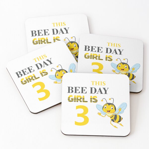 Item preview, Kids 3rd Birthday Girl Bee Themed 3 Year Old Bday Matching Party designed and sold by Jadir.