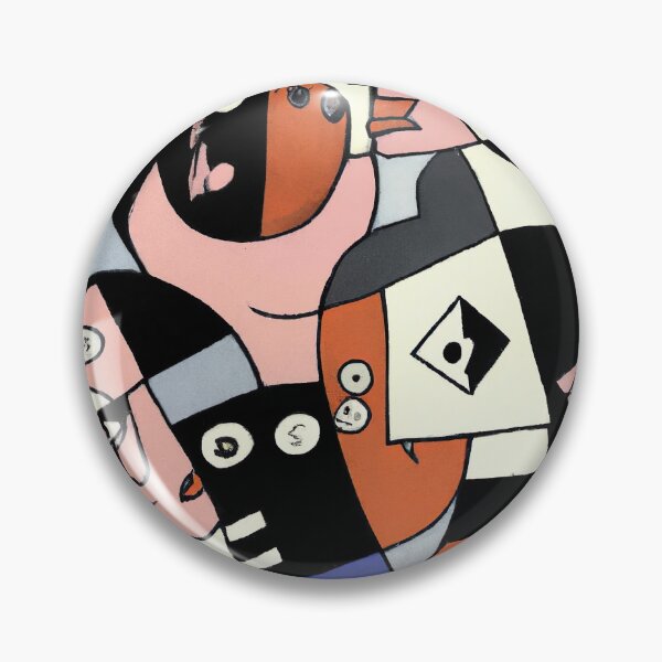 Item preview, Distorted Faces All Connected - Abstract Art - Black, Blue, and Brown designed and sold by Inomaly Art.