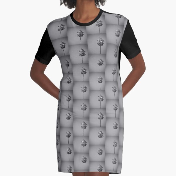 Palm Tree with Raven Graphic T-Shirt Dress