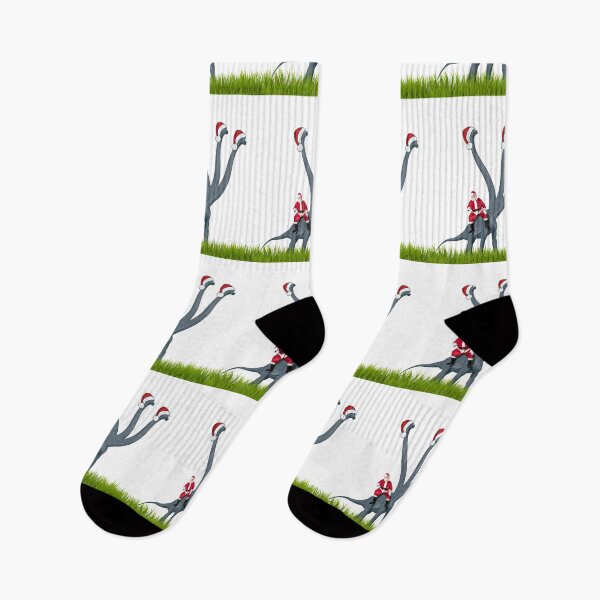 Item preview, Dinosaur Christmas with Santa Claus 12 | 3-necked dinosaur | Merry Xmas designed and sold by CosmicStory.