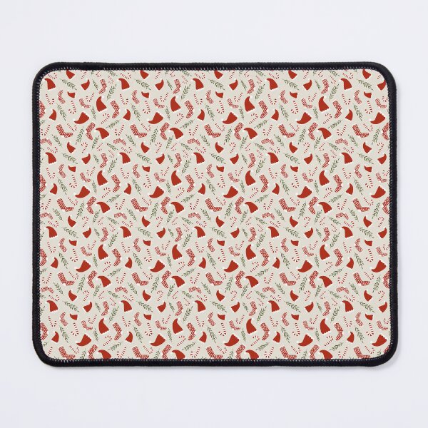 Item preview, Santa Claus' hat and sweet lollypops on cream background designed and sold by KataMarekArt.