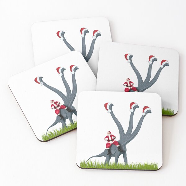 Item preview, Dinosaur Christmas with Santa Claus 14 | 3-necked dinosaur | Merry Xmas designed and sold by CosmicStory.