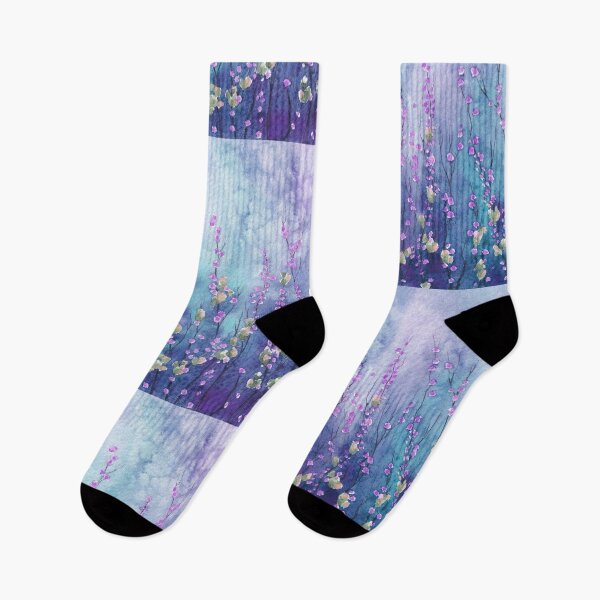 Item preview, Bright purple and blue floral landscape designed and sold by IrinaIkar.