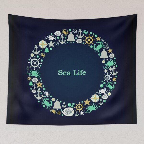 Item preview, Sea Life Sea Shell Wreath designed and sold by ChristinasMess.