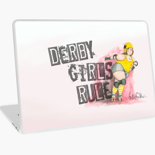 Roller derby girl - with quote Laptop Skin