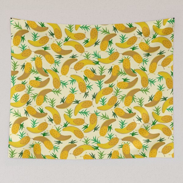 Item preview, Banana slugs on light yellow designed and sold by fogoosherie.