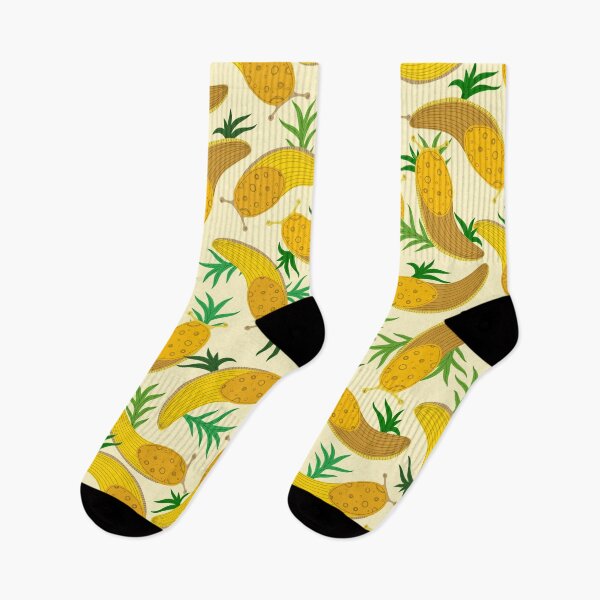 Item preview, Banana slugs on light yellow designed and sold by fogoosherie.