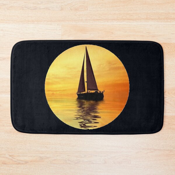 Item preview, Yellow Orange Sunset Sailing Lake  designed and sold by ChristinasMess.