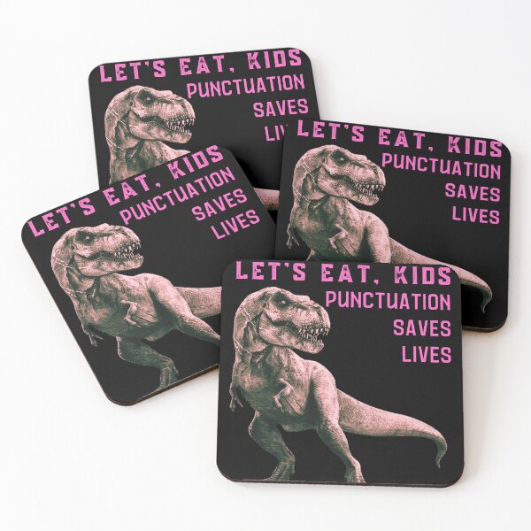 Item preview, Let's Eat Kids Let's Eat, Kids Punctuation Saves Lives : retro pink designed and sold by MokonoKokoro.