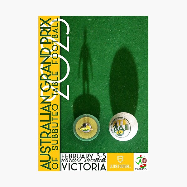 Item preview, 2023 Australian Grand Prix of Subbuteo Table Football Poster designed and sold by ajebec.
