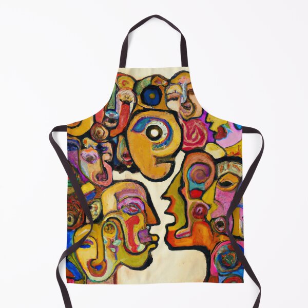 Item preview, A Collage of Faces - Abstract Surrealism - Pink, Blue, and Yellow designed and sold by Inomaly Art.