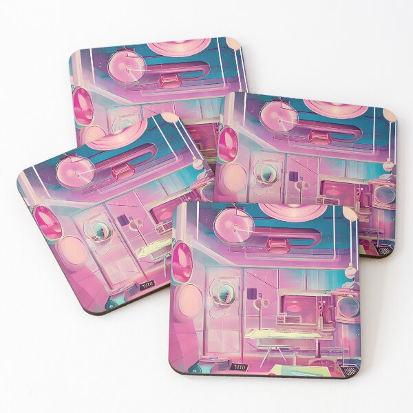Item preview, pink future office ai generated wall art designed and sold by UncleLanny.
