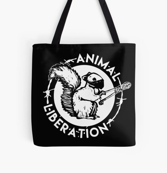 ANIMAL & HUMAN LIBERATION tote bag shopper protest animal & human rights vegan 