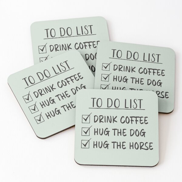 Item preview, Drink Coffee, Hug The Dog And Horse - To Do List designed and sold by Primroaddesigns.