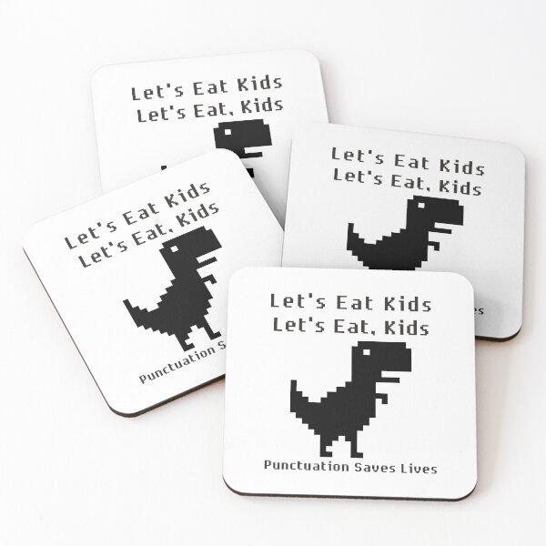 Item preview, Let's Eat Kids Let's Eat, Kids Punctuation Saves Lives : retro pixel designed and sold by MokonoKokoro.