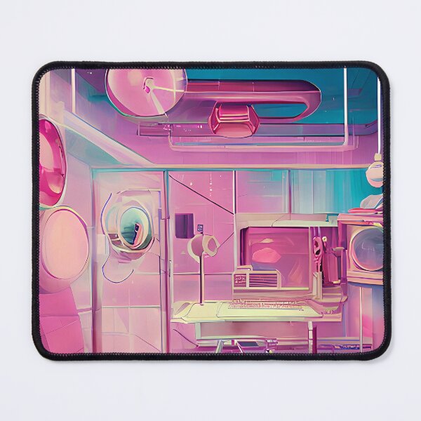 Item preview, pink future office ai generated wall art designed and sold by UncleLanny.