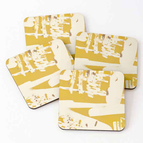 Item preview, Golden Fields - Abstract Action Painting - Cream and Mustard Tones designed and sold by Inomaly Art.