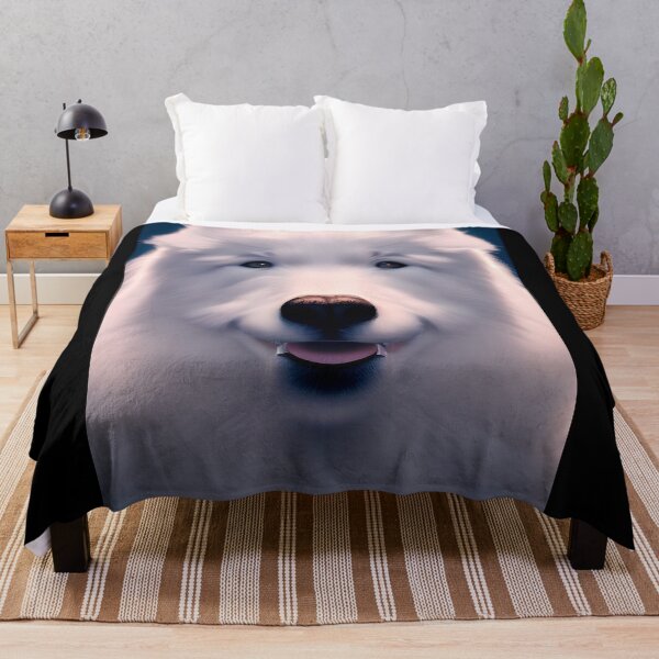 Item preview, White Samoyed dog portrait - neon light #28 designed and sold by supeart.