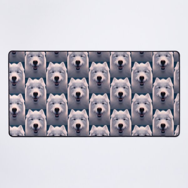 Item preview, White Samoyed dog portrait - neon light #28 designed and sold by supeart.