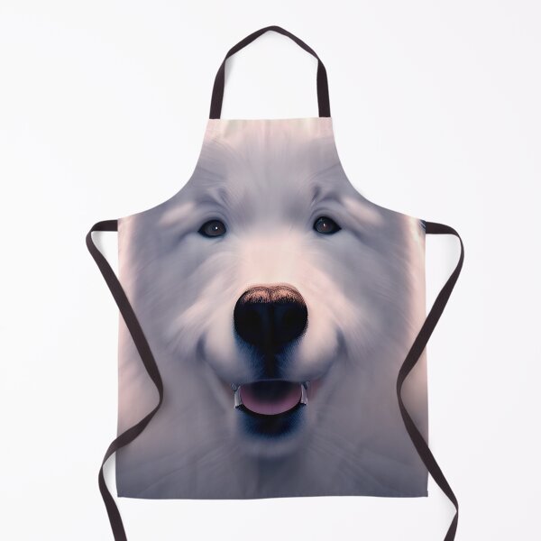 Item preview, White Samoyed dog portrait - neon light #28 designed and sold by supeart.