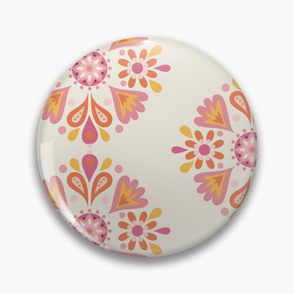 Item preview, Hungarian Folk Art orang pink yellow  designed and sold by vianahline.