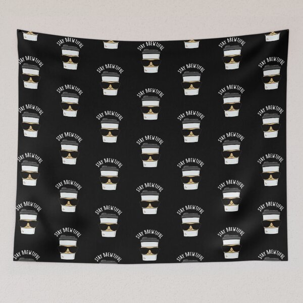 Item preview, Stay Brewtiful Funny Coffee Puns (Dark BG) designed and sold by punnybone.