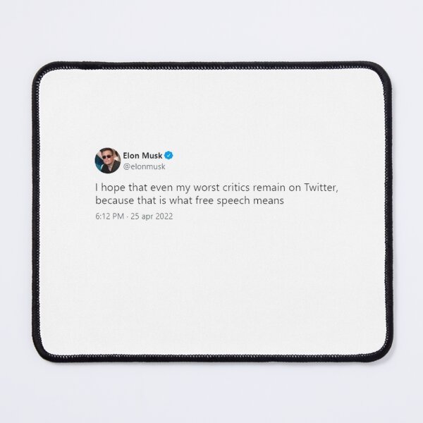 Item preview, Elon Musk tweet: free speech designed and sold by SunkBubble.