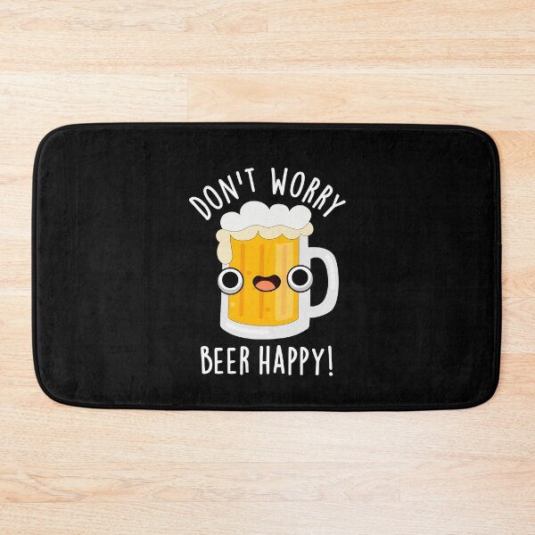 Item preview, Don't Worry Beer Happy Funny Drink Puns (Dark BG) designed and sold by punnybone.
