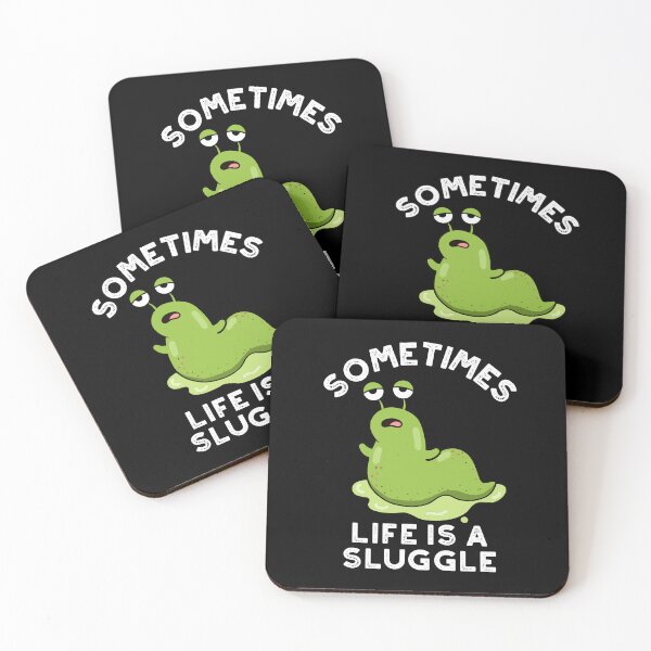Item preview, Sometimes Life Is A Sluggle Funny Slug Puns (Dark BG) designed and sold by punnybone.