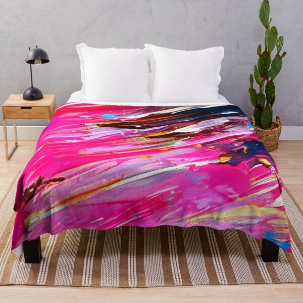 Item preview, thick dense paint pattern knife art - pink blue paint pattern #6 designed and sold by supeart.