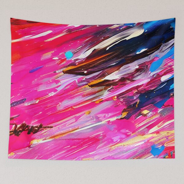 Item preview, thick dense paint pattern knife art - pink blue paint pattern #6 designed and sold by supeart.