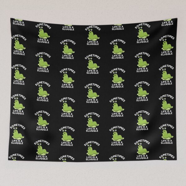 Item preview, Sometimes Life Is A Sluggle Funny Slug Puns (Dark BG) designed and sold by punnybone.