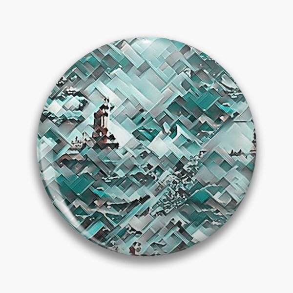 Item preview, sea, lighthouses, turquoise, triangles, pyramids, geometry, illusions, abstract art, monochrome designed and sold by Maria Mihailova.