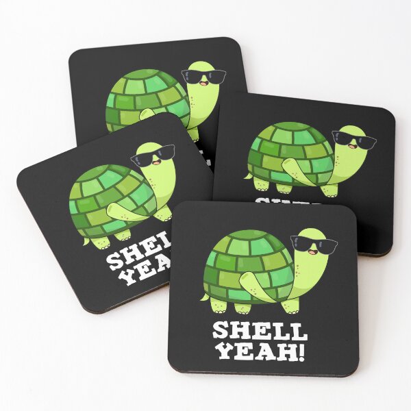 Item preview, Shell Yeah Funny Tortoise Puns (Dark BG) designed and sold by punnybone.