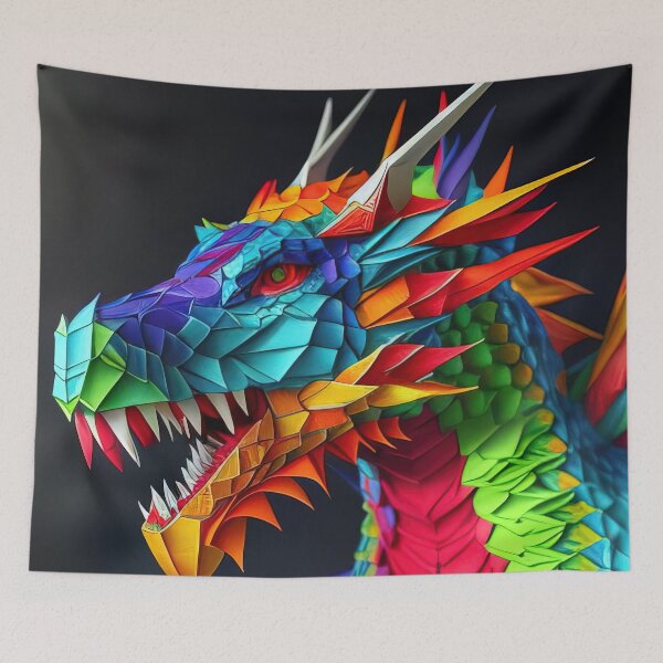 Item preview, Colourful paper dragon design designed and sold by RK - Shop.