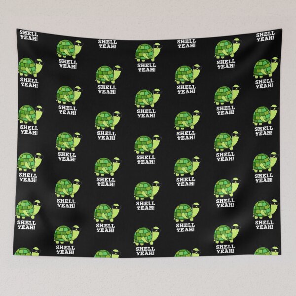 Item preview, Shell Yeah Funny Tortoise Puns (Dark BG) designed and sold by punnybone.