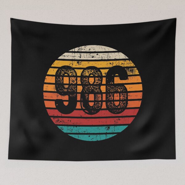 Item preview, Distressed Vintage Sunset 986 Area Code designed and sold by Gold Wings Tees.