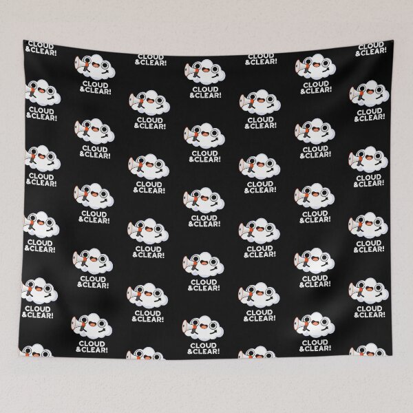 Item preview, Cloud And Clear Funny Weather Puns (Dark BG) designed and sold by punnybone.